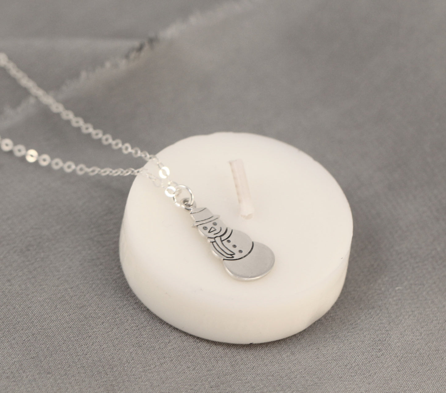 Christmas necklace, snowman jewelry