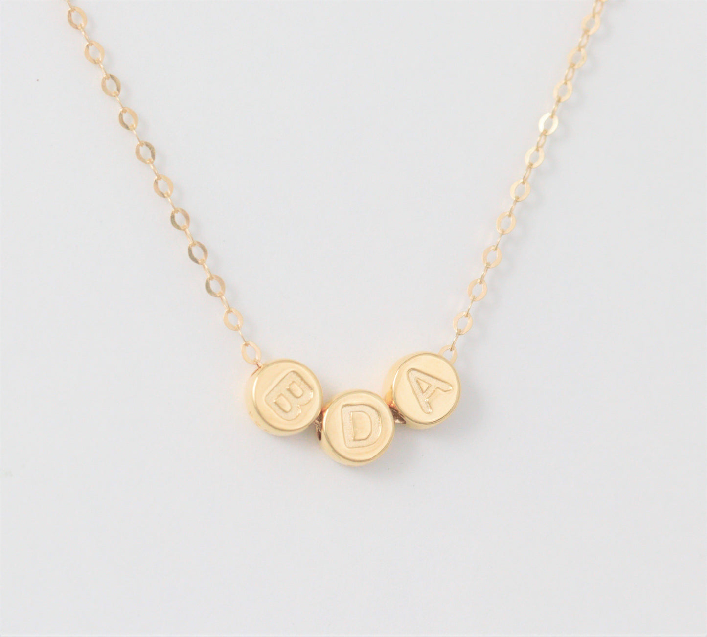 Gold Initial Necklace with Personalized Letters
