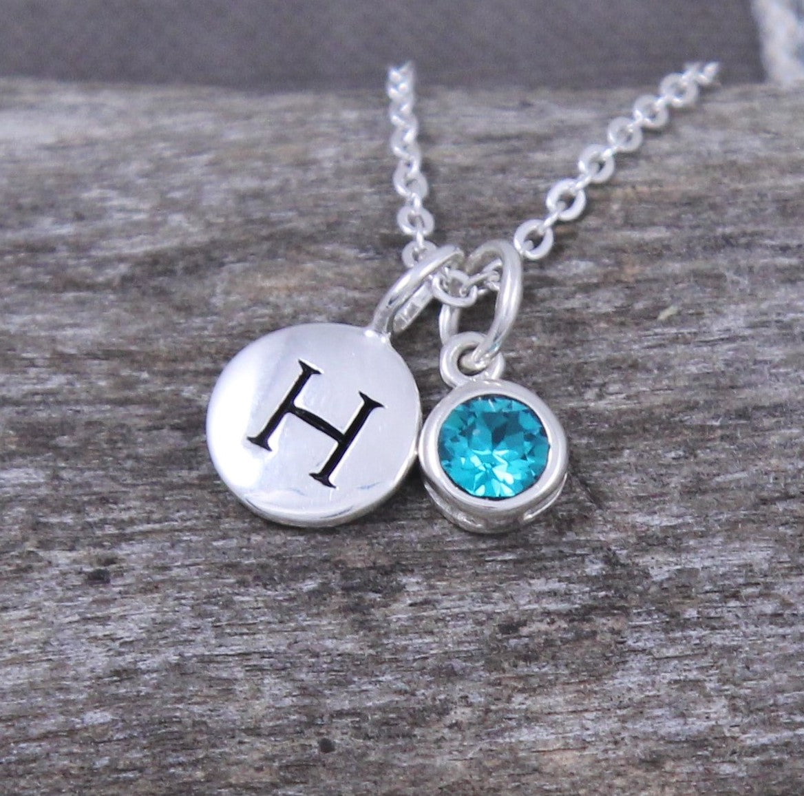 personalized initial jewelry, custom birthstone necklace