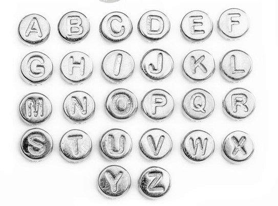 Bead Initial Chart in Sterling Silver