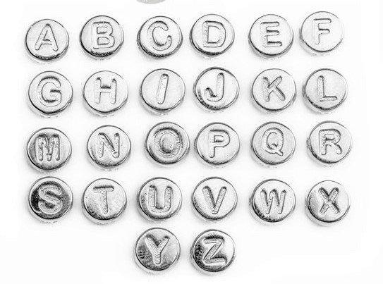 Sterling Silver Initial Bead Chart