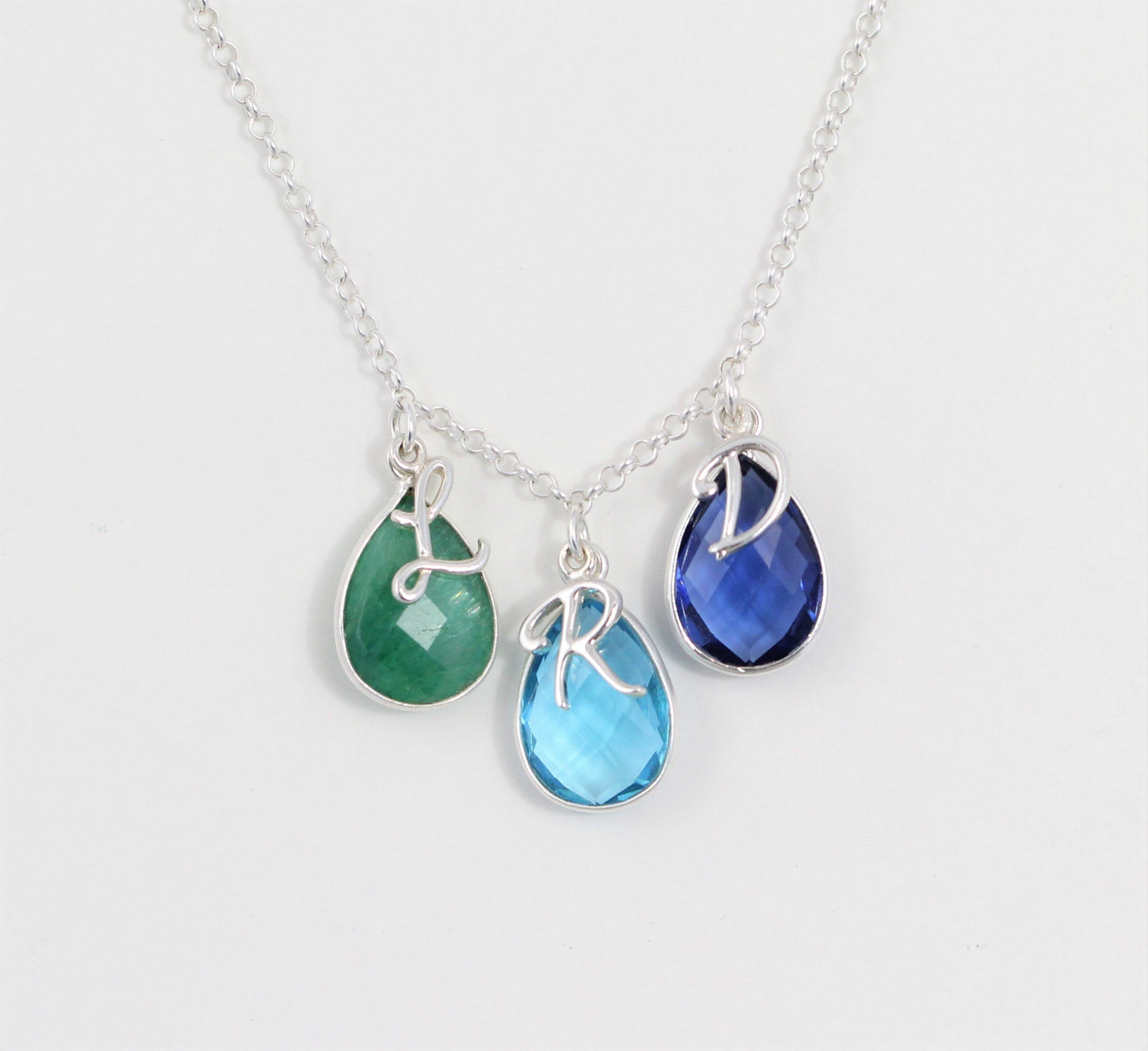 custom neckalce for mom with birthstones and initials