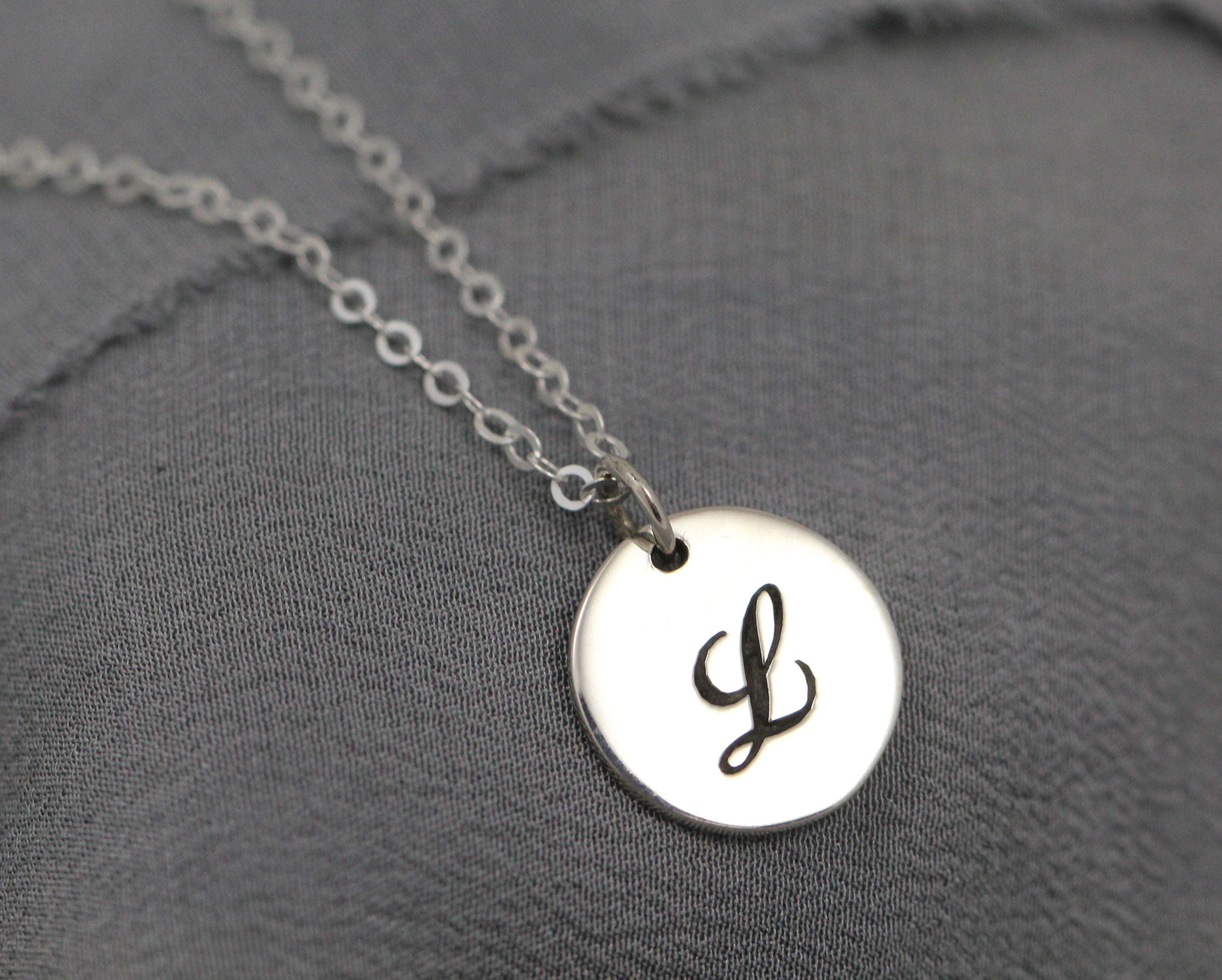 Cursive Initial Necklace In Sterling Silver, Personalized Jewelry For ...