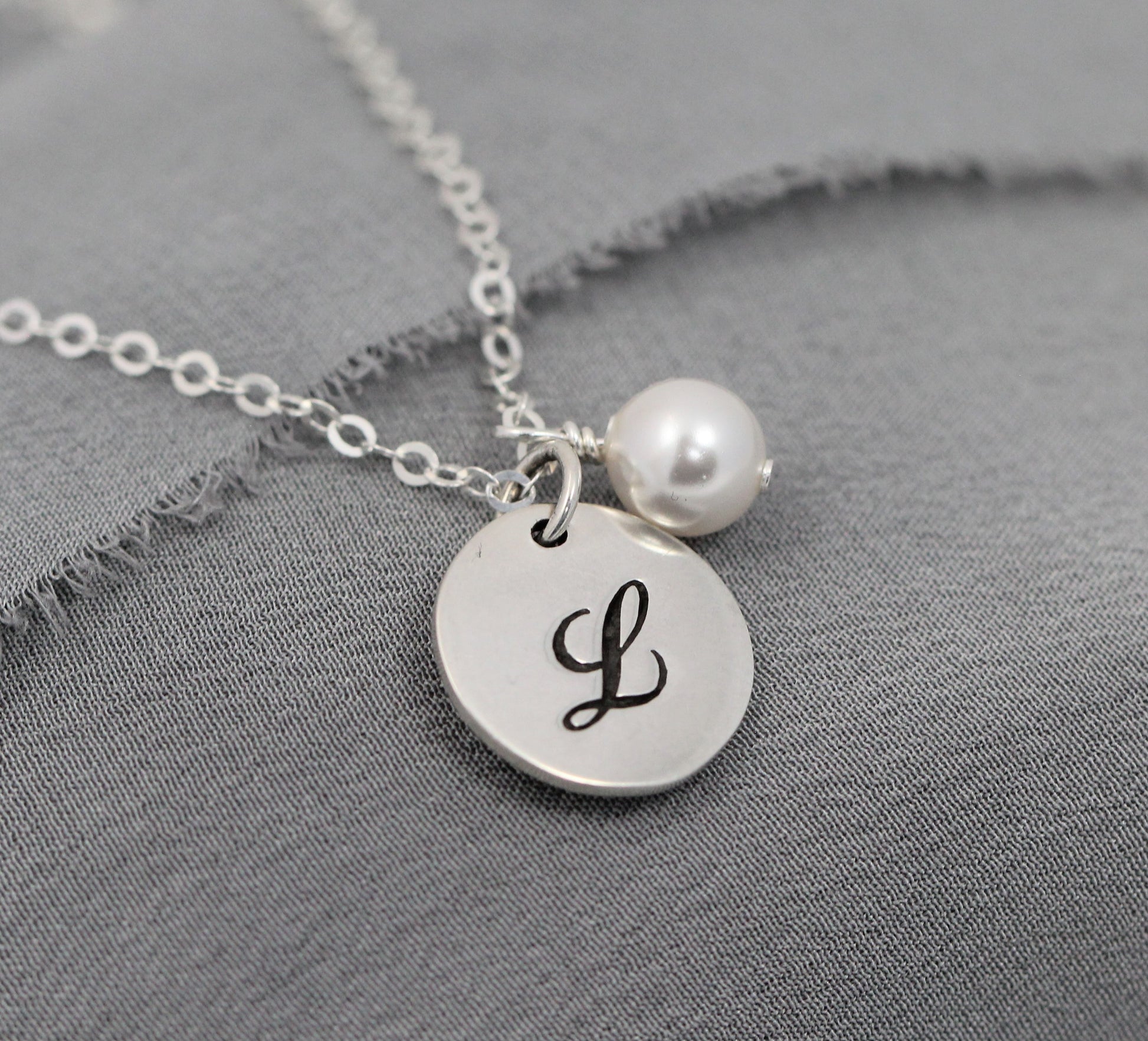 sterling silver bridesmaid necklace with pearl