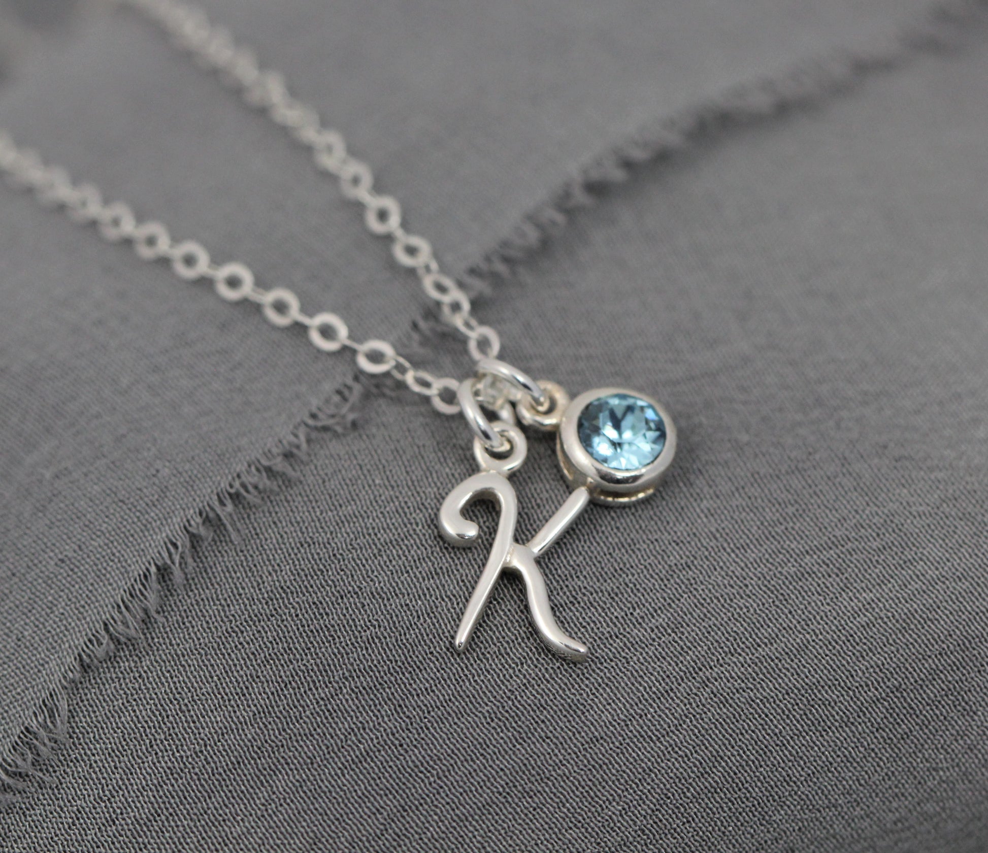 Initial Birthstone Necklace for Mom, Personalized Jewelry Gift in