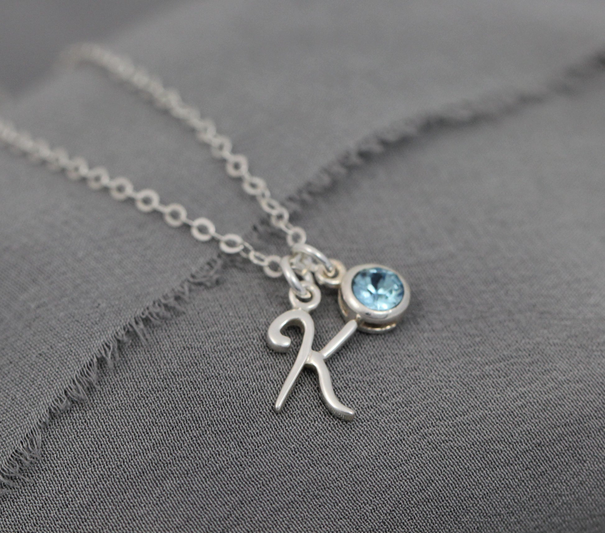 birthstone necklace customized with initial