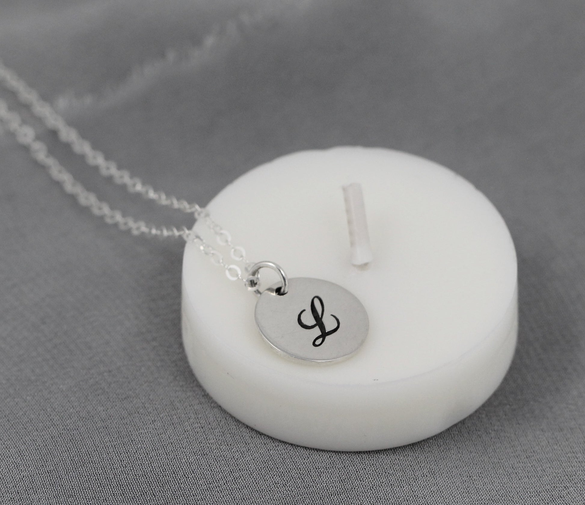 size for cursive initial charm
