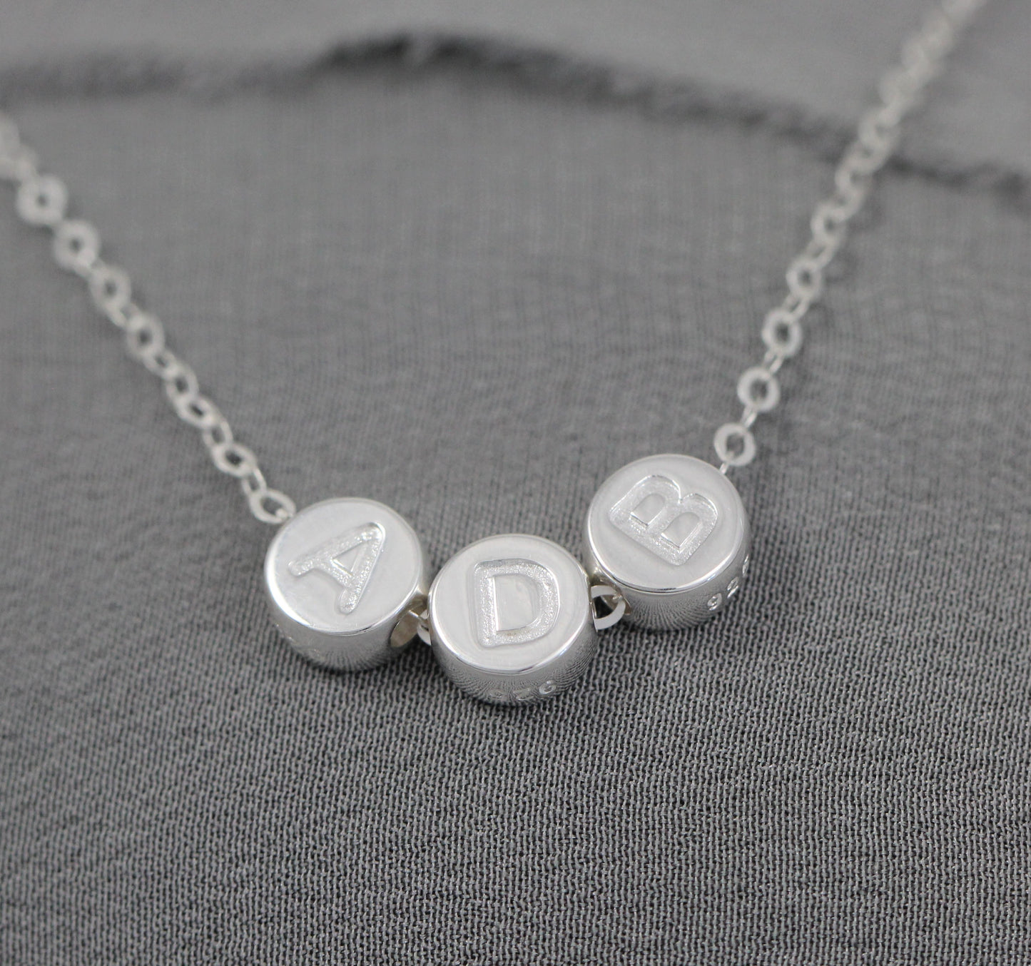 Mother's Necklace with Initials in Sterling Silver
