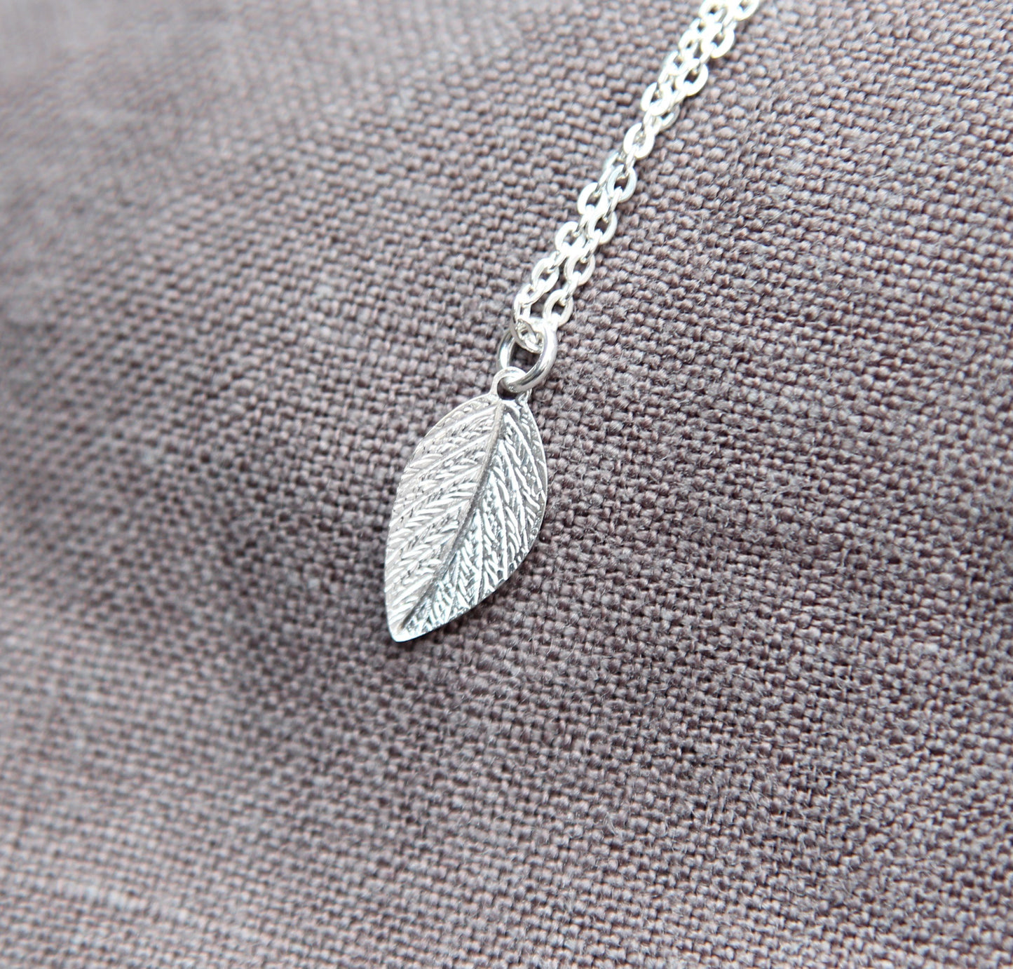 Leaf Necklace in Sterling Silver, Dainty, Minimal Jewelry