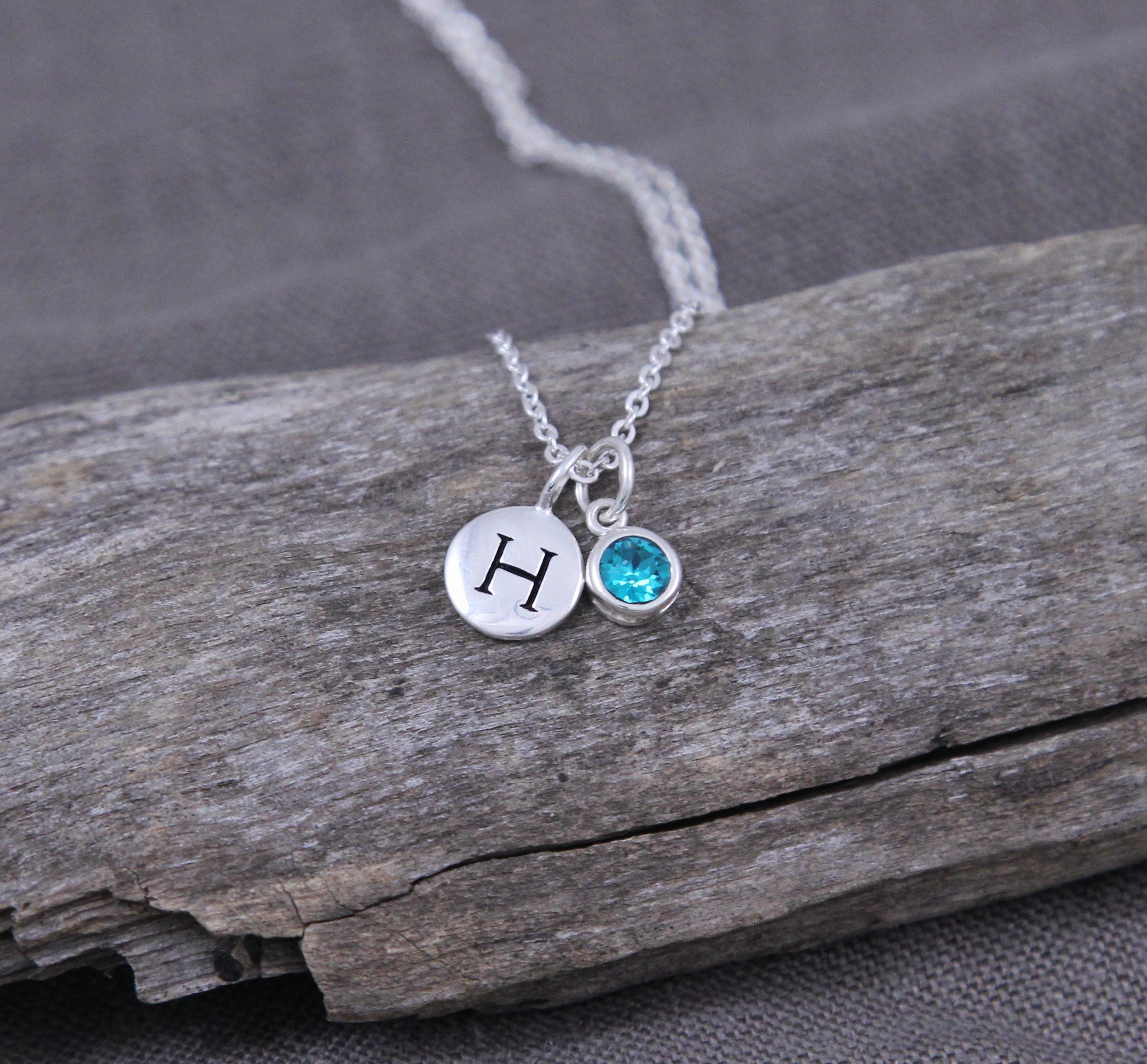 Initial Necklace - Birthstone Necklace - Dainty Ar | jlynncreations