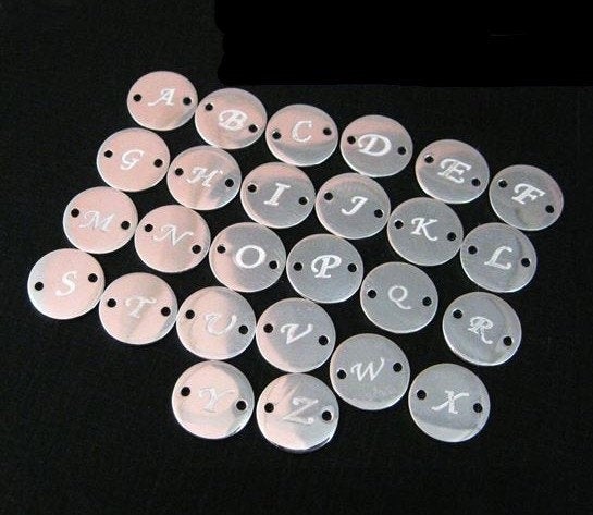 Sterling Silver Discs Letter chart