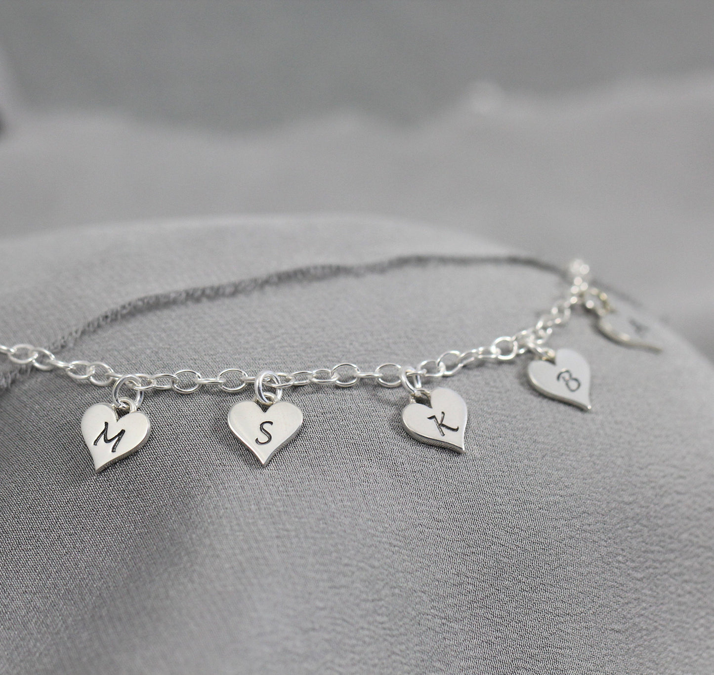 Sterling Silver Grandma Bracelet, Initial Jewelry