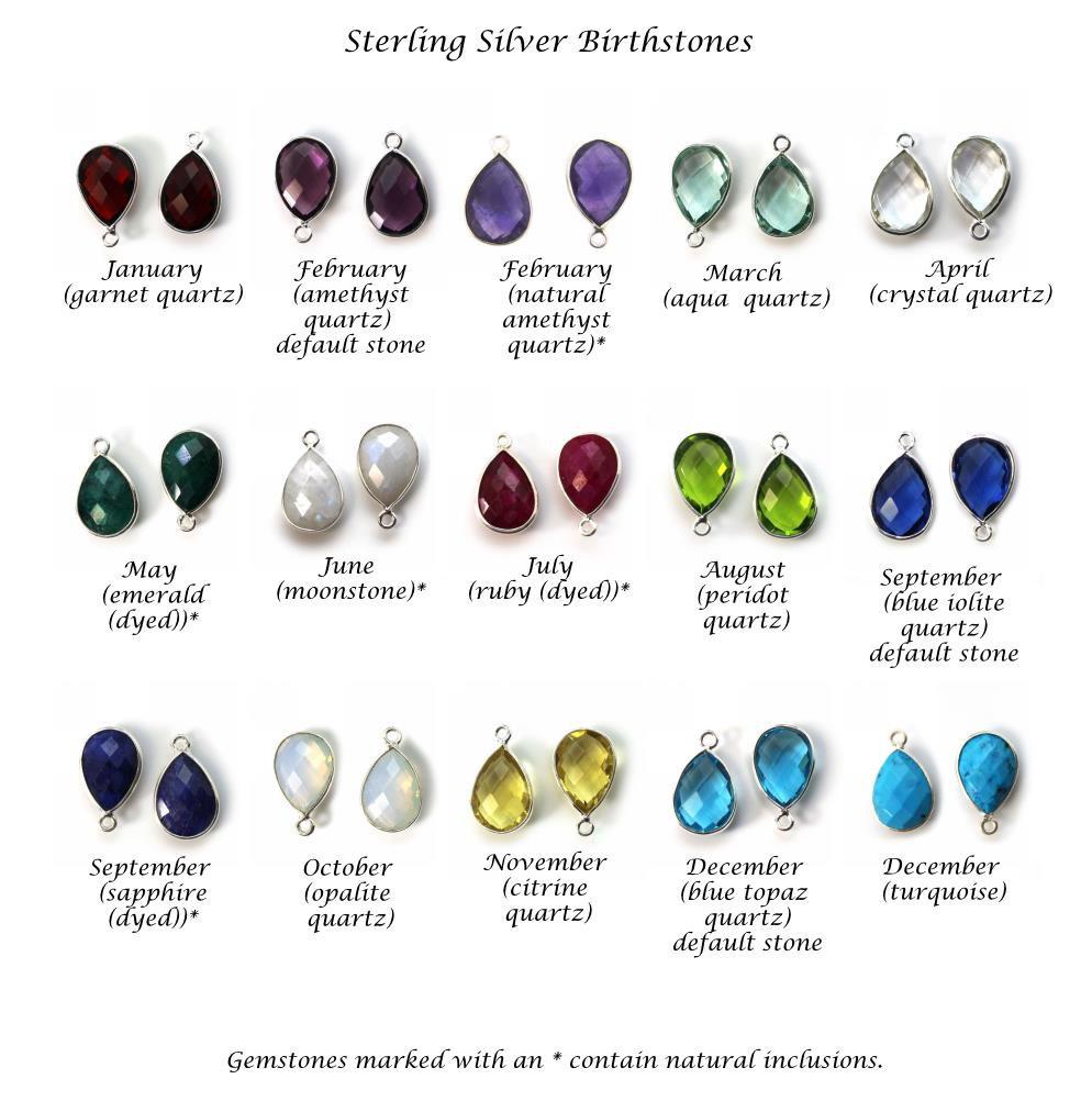 quartz and natural gemstone birthstone color chart