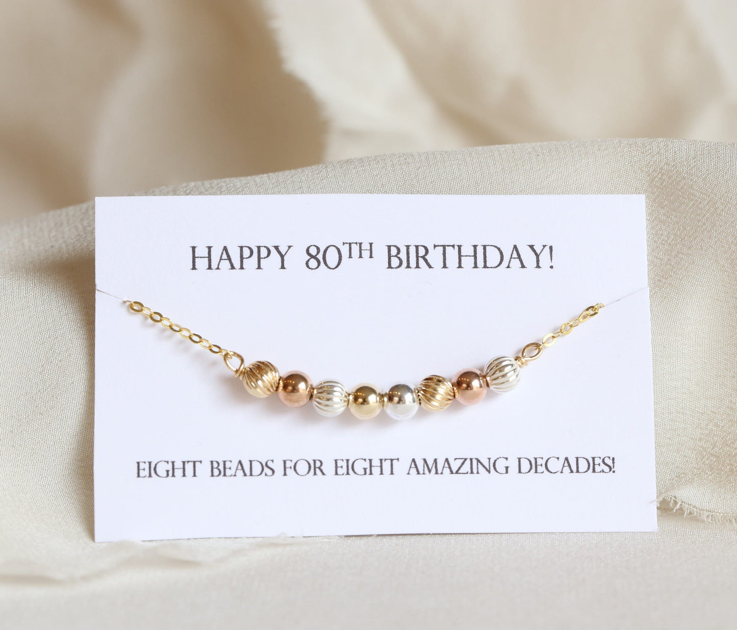 80th Birthday Bracelet for Her, Mixed Metals